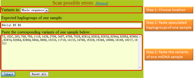 set parameters